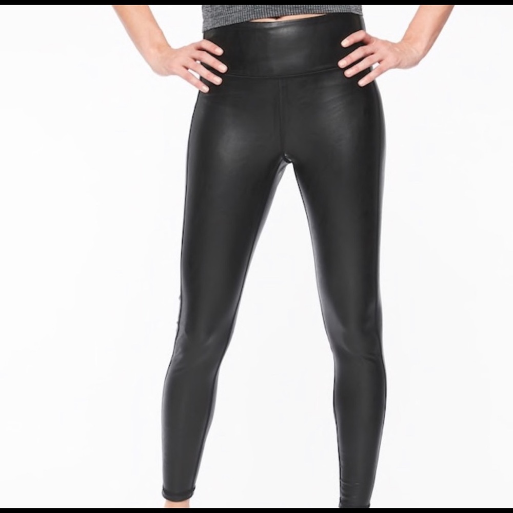 Athleta All Over Gleam tights (leather leggings)